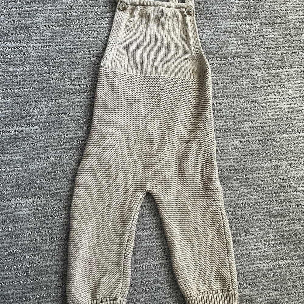 Jamie Kay Cream Knit Overalls